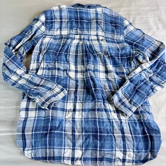 Bundle of Fall Flannels Womens Small Black White Blue Button Downs - Picture 10 of 13
